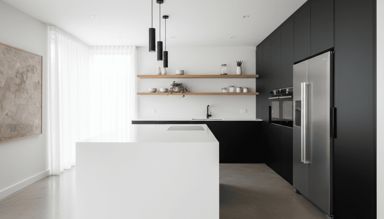 Beautifully renovated modern kitchen with white cabinetry and natural light