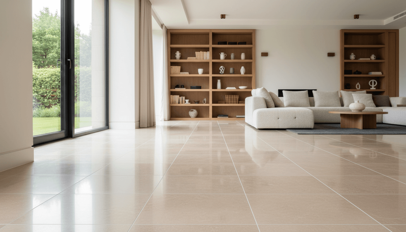 Flooring project: professional installation creating clean modern look in kitchen area