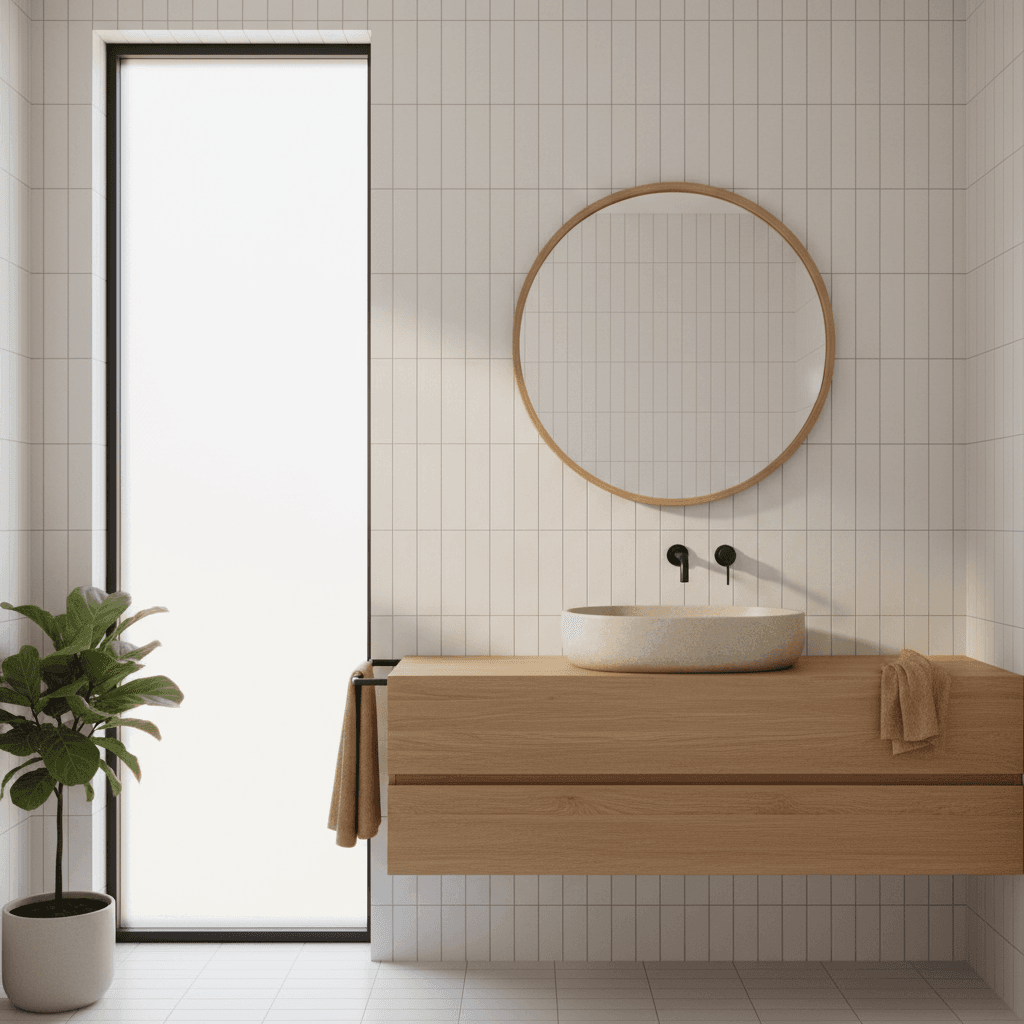 Efficient bathroom layout design maximizing small space