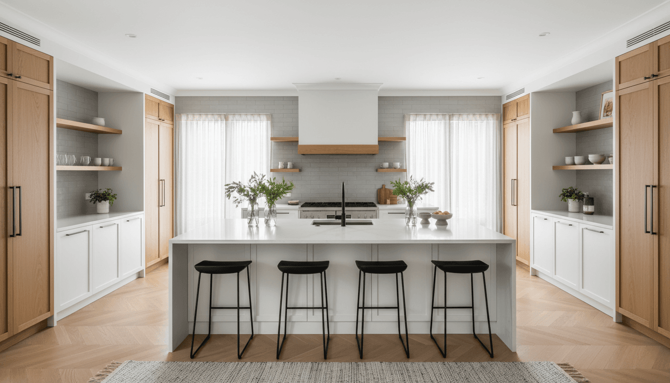 Open concept kitchen remodel with modern appliances